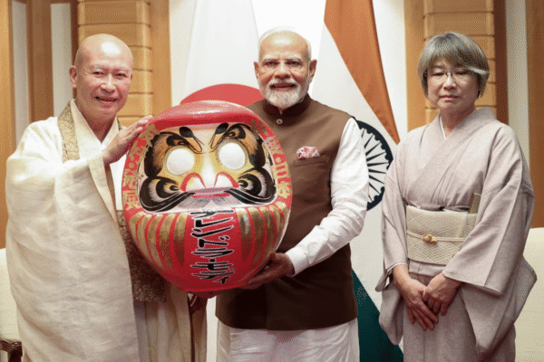 PM Modi Receives Daruma Doll in Japan
