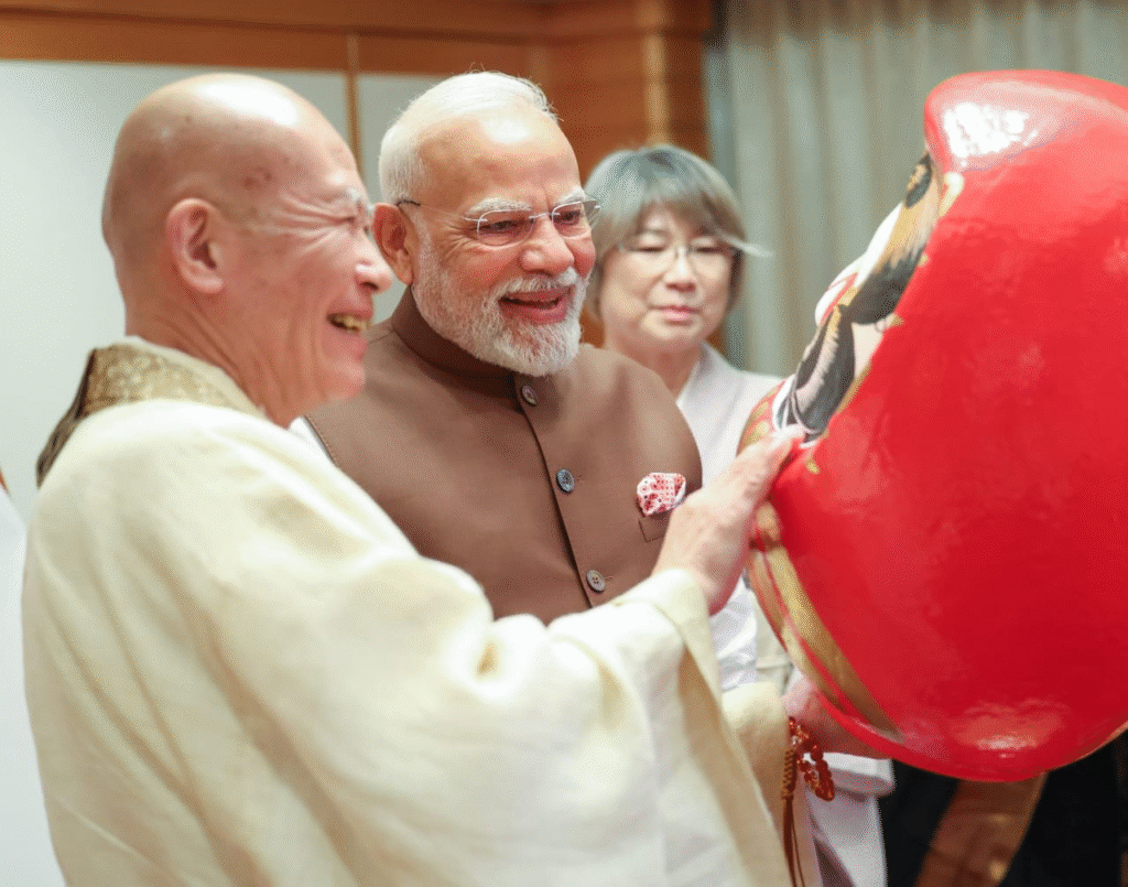 PM Modi Receives Daruma Doll in Japan
