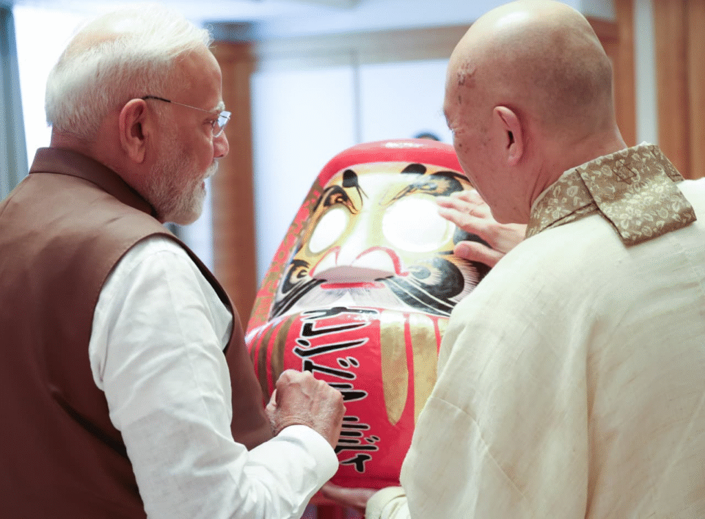 PM Modi Receives Daruma Doll in Japan
